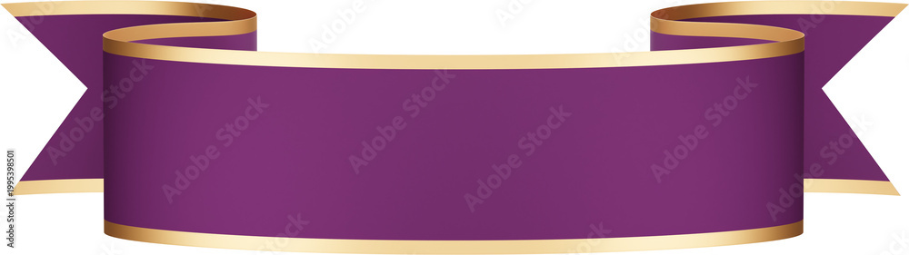 Fototapeta premium Purple and Gold Ribbon Banner 