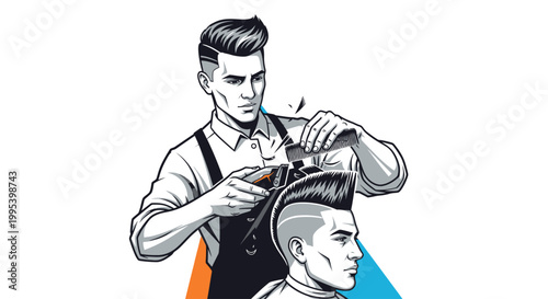 Barber Haircut in Retro Style