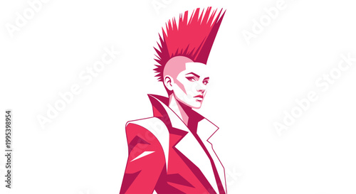 Cyberpunk Woman With Red Mohawk