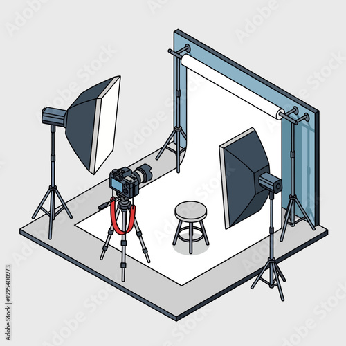 Studio photography equipment setup tools.
