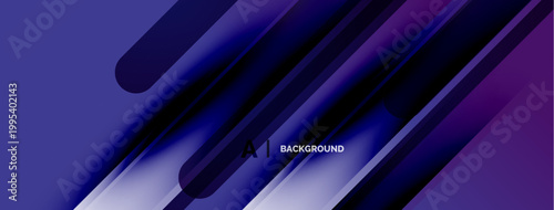 Abstract background features overlapping blue layers. Gradient shades create dynamic visual effect. Modern design suitable for digital projects.
