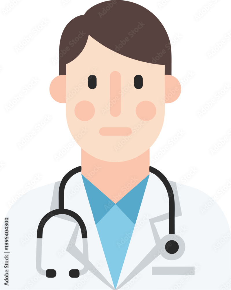 Fototapeta premium Doctor Icon with Stethoscope for Healthcare, Medical Professionals, and Medical Services Designs