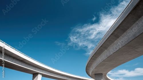 overpass. Modern highway overpass with smooth S-curve architecture and clean minimalist lines in daylight. real-estate listings.