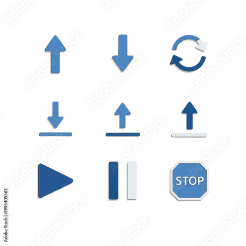 Free Download Blue Directional Arrows and Symbols. - GFXLoad