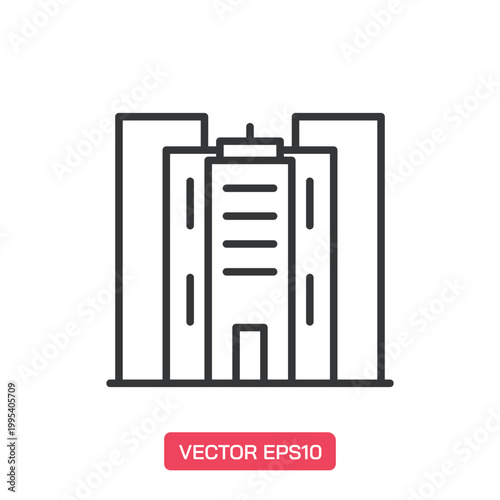 Building icon. Thin line icon vector