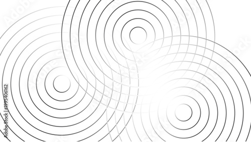 Intricate circular line abstract background with geometric swirl pattern and clean monochrome texture