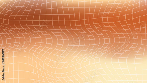 Warm brown wave abstract background with flowing grid pattern and smooth gradient modern texture