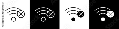 Wireless Error  black and white icon design concept
