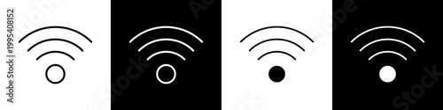  Wifi black and white icon design concept