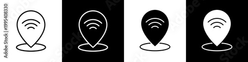 Wifi area  black and white icon design concept