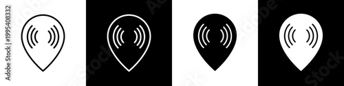  Signal area black and white icon design concept