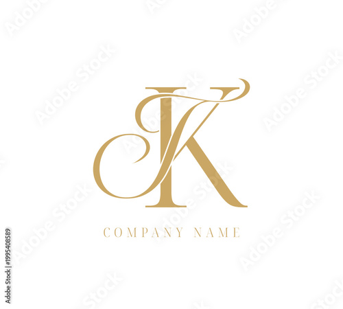 TK KT abstract letters logo monogram