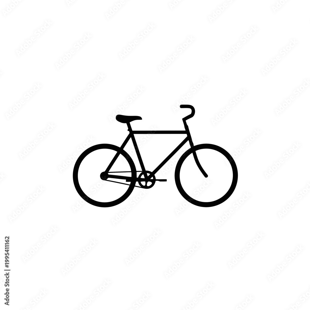 Fototapeta premium a black bicycle on a white background.