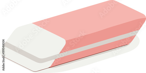 Minimalist Illustration of a Pink Eraser with Clean Design for Office and School Stationery Concept