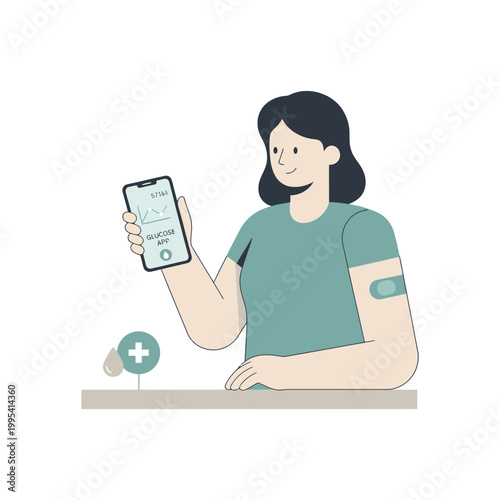 Woman Using Mobile Smartphone With Health Theme.