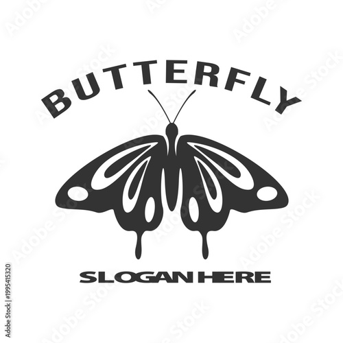 Modern Butterfly Silhouette Logo with Elegant Wings for Beauty Boutique Spa and Fashion Branding Vector Illustration