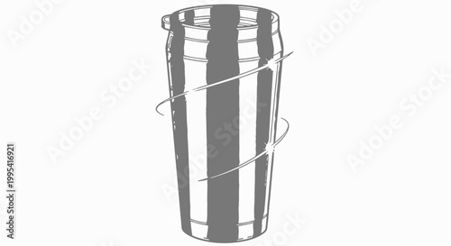 Stylish monochrome illustration of a cocktail shaker perfect for beverage-related designs