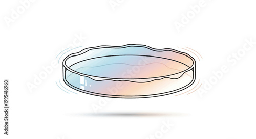 Vibrant hand-drawn petri dish illustration for scientific research and biological experiment