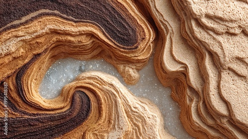 Textured Abstract Earth Tone Organic Layered Swirls Pattern as Natural Background