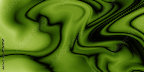 Green rippled clothing fashion acrylic liquid smooth curve wave stain violet silk silly material background.