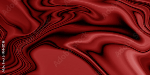Red rippled clothing fashion acrylic liquid smooth curve wave stain violet silk silly material background.
