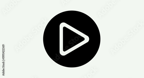 A simple black and white play button icon in a circular shape Free Download A simple black and white play button icon in a circular shape - GFXLoad