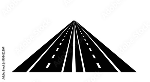 A minimalist vector graphic illustration of a road leading into the distance