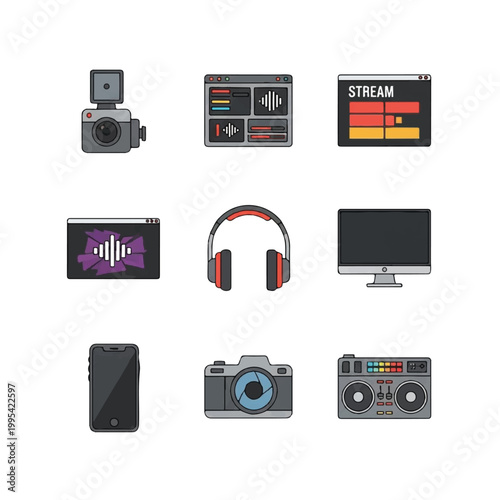 Collection of modern electronic devices 2.