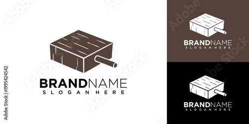 Brown chocolate bar with white outlines on a white background illustration