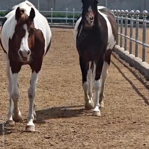 two horses in a stable