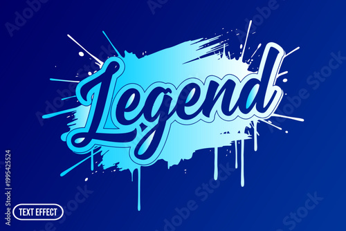 Graphic artist creates a stylized Legend text effect with paint splatters