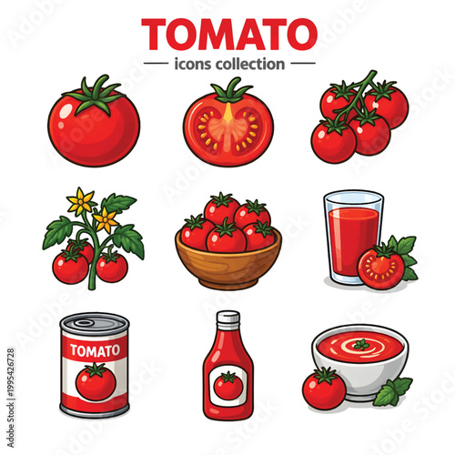 Fresh Ripe Red Tomato Isolated on White Background, Healthy Organic Vegetable Food Concept