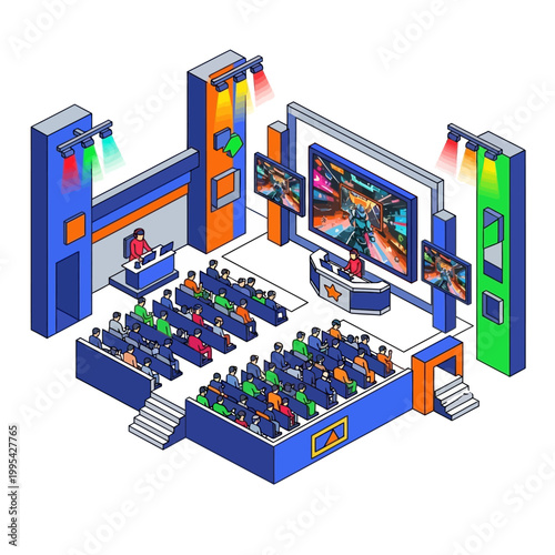 People sitting in a conference hall.