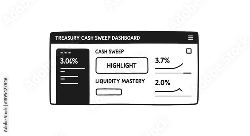 Treasury cash sweep dashboard financial illustration