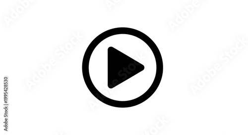 Free Download A simple black and white vector play button icon for multimedia applications - GFXLoad