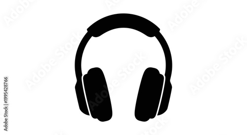 Foto A minimalist vector graphic of a pair of black headphones on a white background