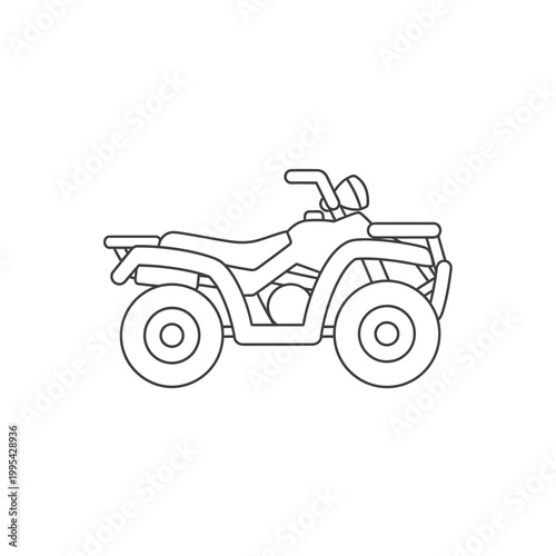 Quad bike all terrain vehicle vector line art icon