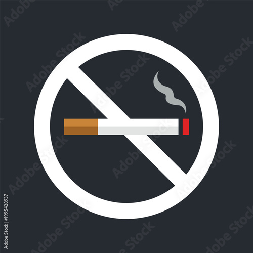 No Smoking Prohibition: An illustrative symbol prominently displays a universal no smoking sign, visually communicating a clear message of health awareness and restriction.