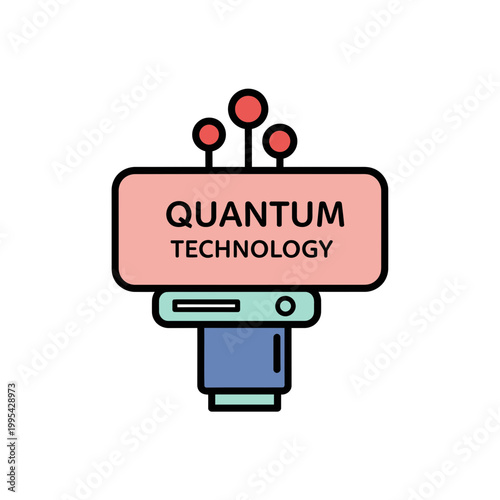 Quantum Technology Modern Concept Flat Vector Icon