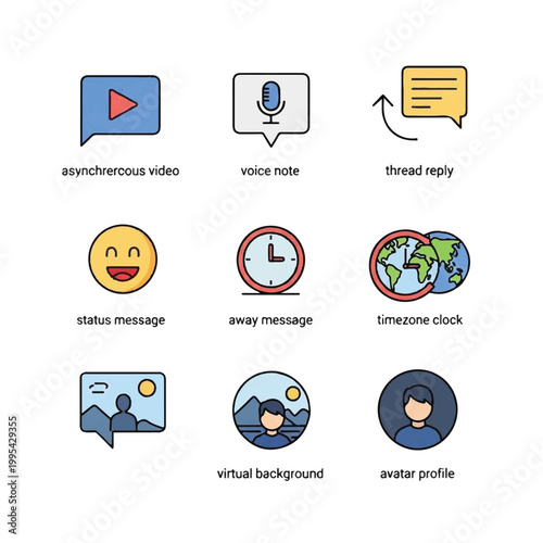 Collection of social media icons.