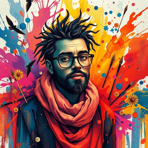 Artistic creators express themselves through diverse media, embodying individuality and passion,  individual,  passion