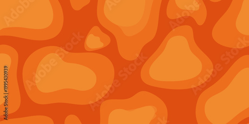 Vibrant orange abstract pattern with irregular shapes and smooth curves on a solid background