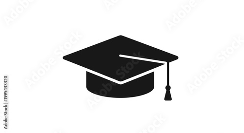 A minimalist vector graphic of a graduation cap on a white background
