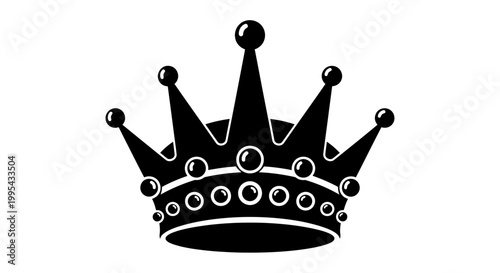 A black crown icon with a minimalist design on a white background