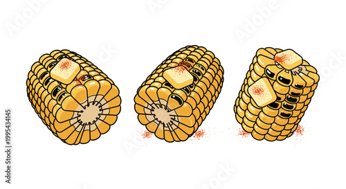 Delicious Corn on the Cob with Melting Butter, A Summer Treat