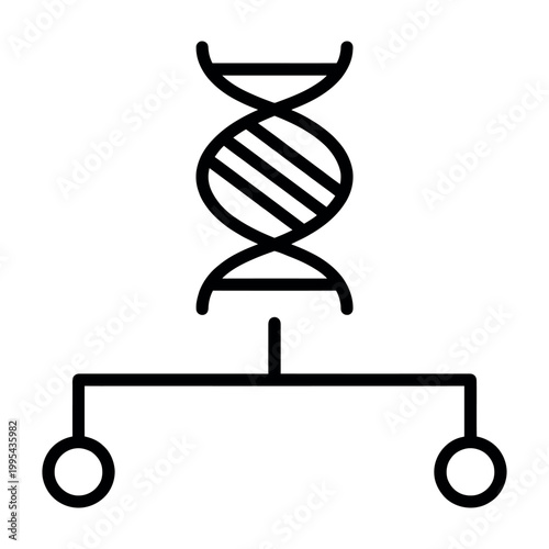 DNA Genealogy and Genetic Hierarchy Vector Icon for Science and Ancestry Research