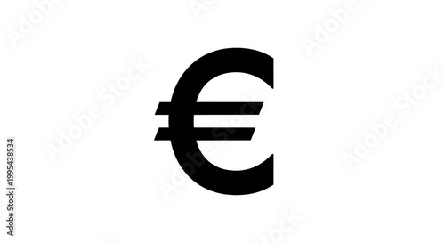 A black Euro currency symbol icon on a white background