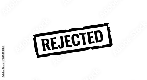 A black and white vector graphic illustration of a rejected stamp