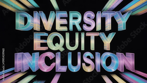 Diversity Equity Inclusion Text Design ideal for cinematic storytelling and documentaries