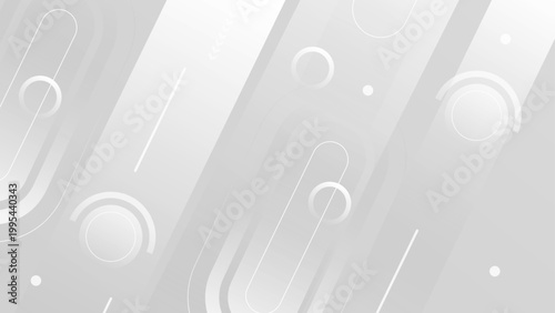 Clean white and grey corporate backdrop with subtle geometric patterns and soft lighting effects for elegant presentation slides